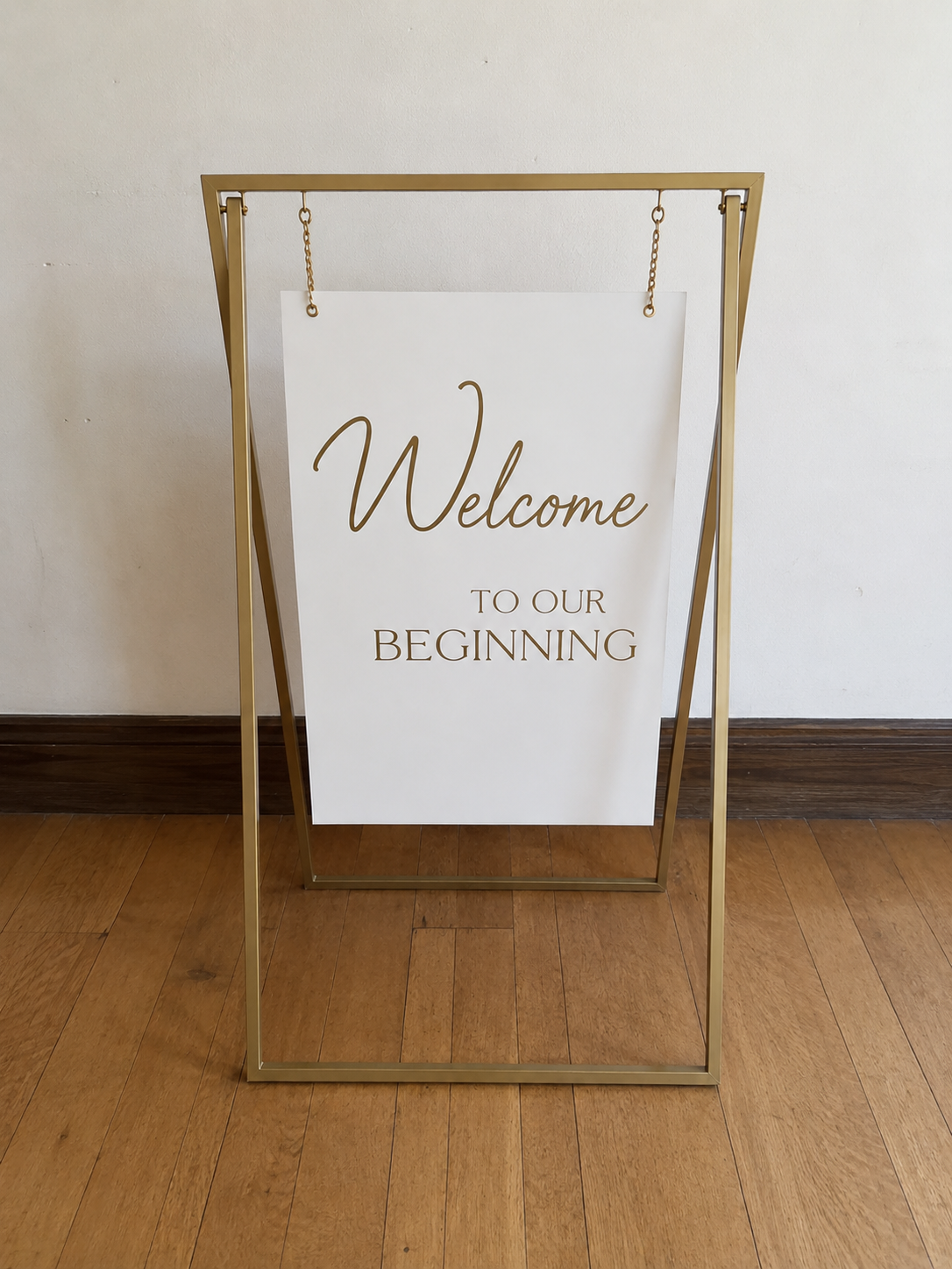 Gold Hanging Welcome Sign