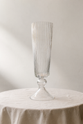 Ribbed Glass Trumpet Vase