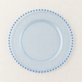 Blue Acrylic Plate Charger with Beaded Rim
