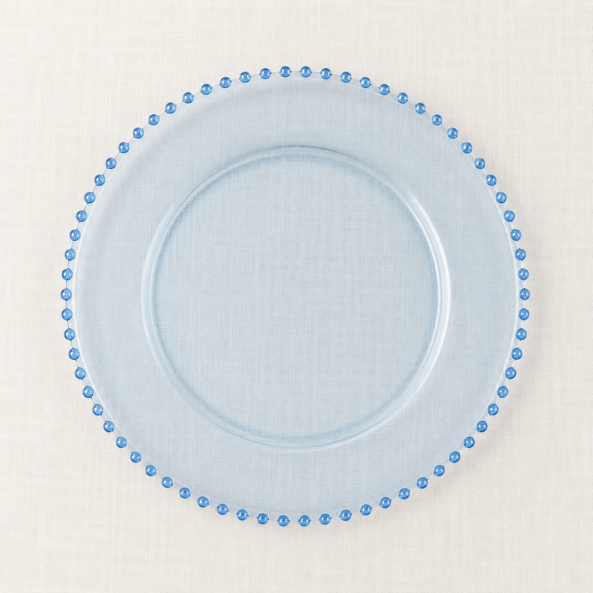 Blue Acrylic Plate Charger with Beaded Rim