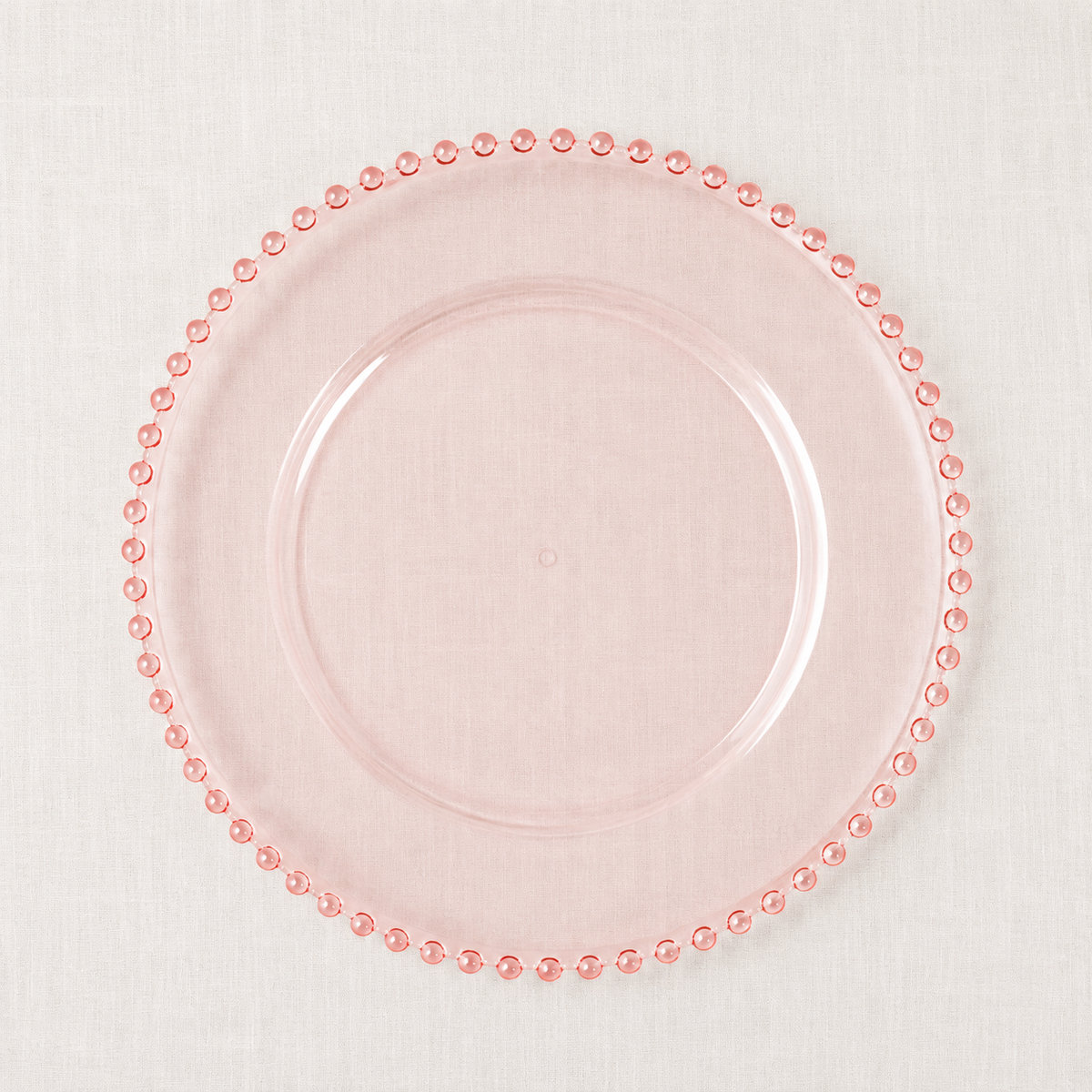 Pink Acrylic Plate Charger with Beaded Rim