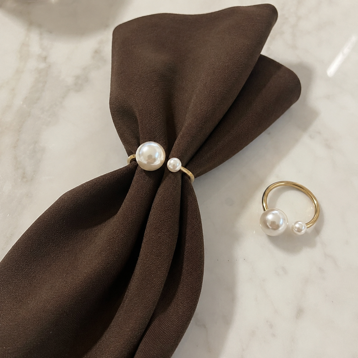 Gold Pearl Napkin Rings