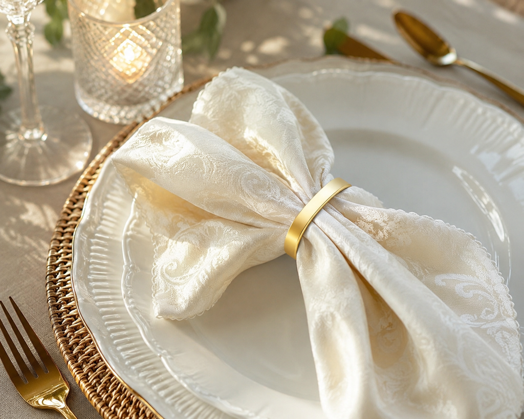 Simple Half-Moon Napkin Ring (Gold or Silver)