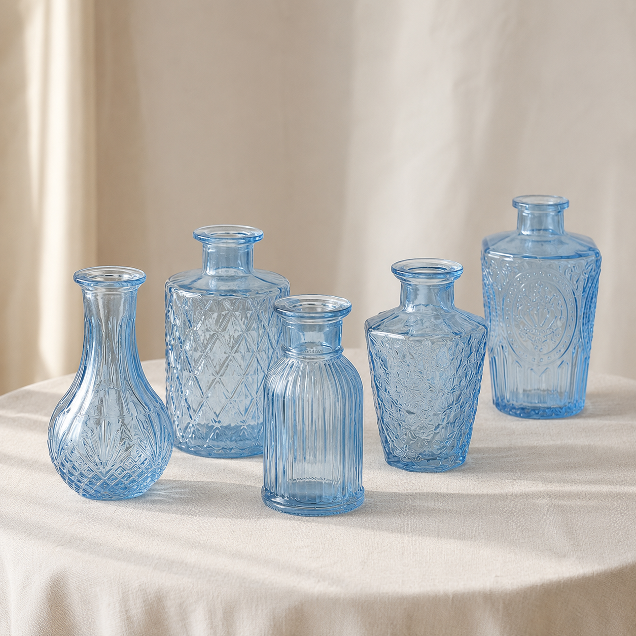 Light Blue Bud Vase Set