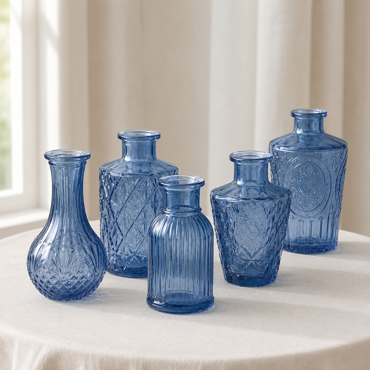 Blue Bud Vase Set