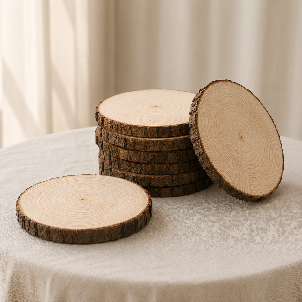 Natural Wood Centerpiece Slices