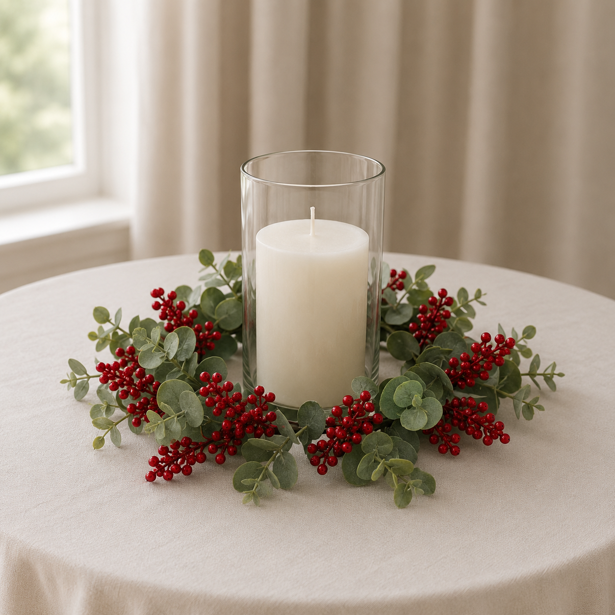 Holiday Berry Candle Ring
