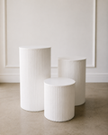 Ribbed Round Display Pedestal Trio