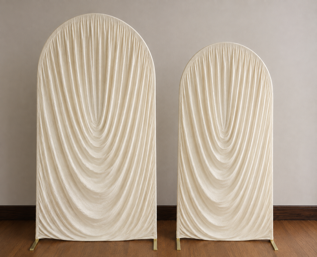 Ivory Draped Arch Backdrop