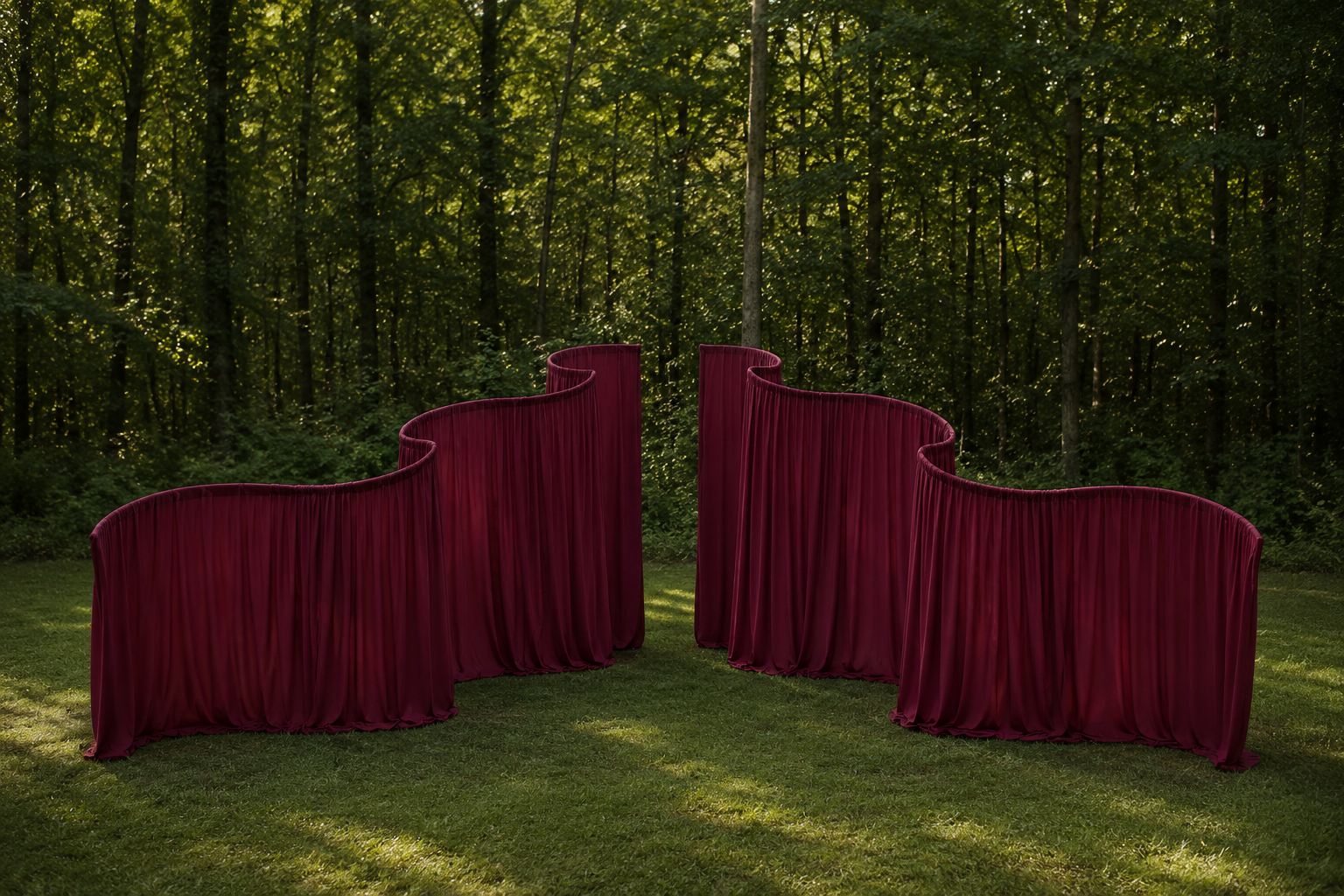 Serpentine Drapes | Deep Burgundy