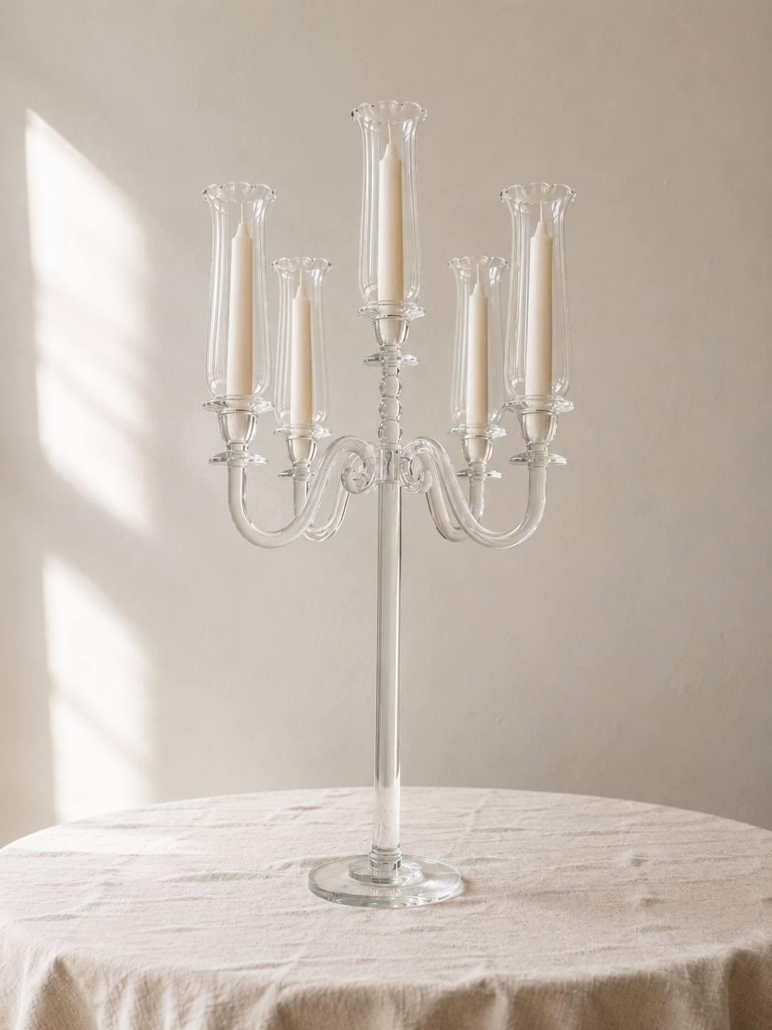 5-Arm Crystal Candleabra