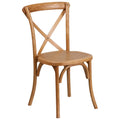 Natural Walnut Cross Back Wood Chair