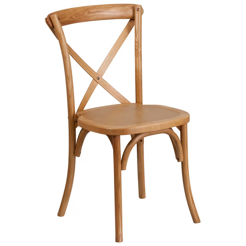 Natural Walnut Cross Back Wood Chair