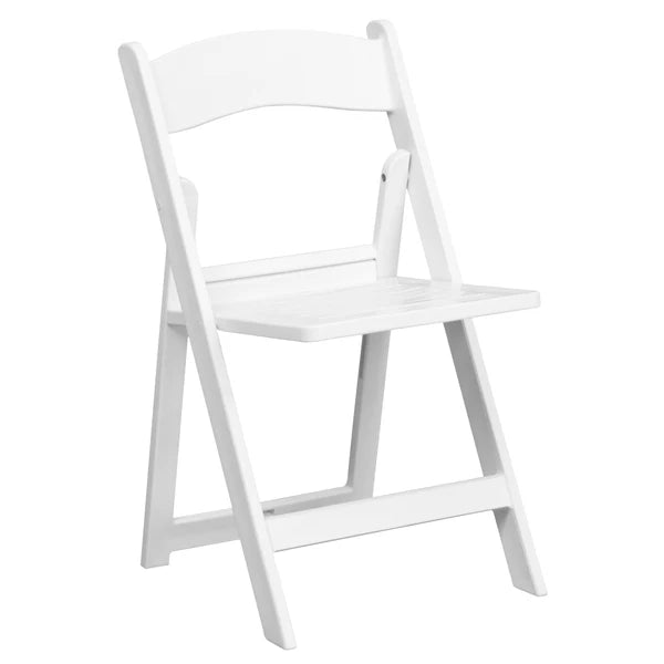 White Folding Resin Chair with Padding